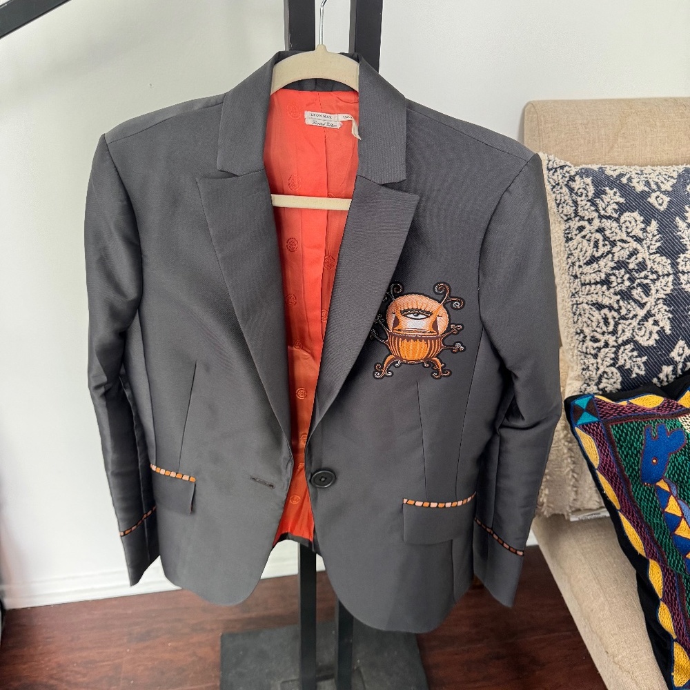 Limited Edition Leon Max Gray Embroidered Blazer